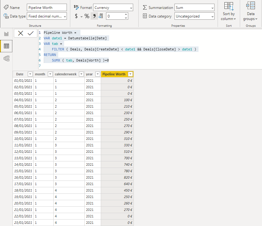 Solved: Pipeline value - SUMIF between Dates - Microsoft Fabric Community