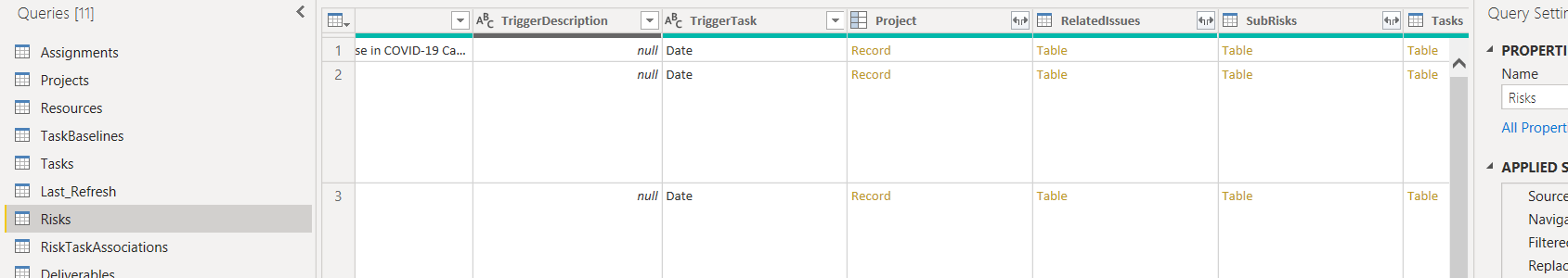 PWA oData Risks table (sharepoint list) not showin... - Microsoft ...