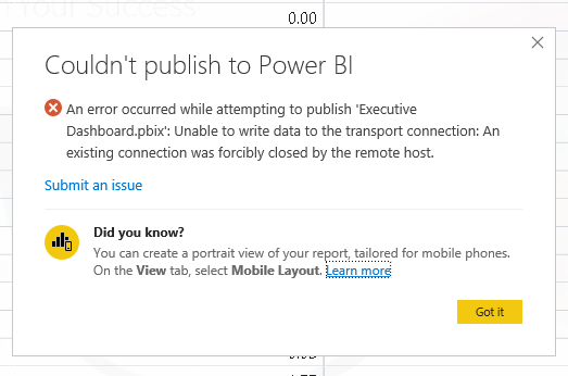 Error publishing Power BI report - Microsoft Fabric Community