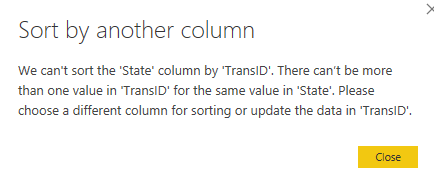 Solved: Sort using the Sort by Column Button not Working - Microsoft ...