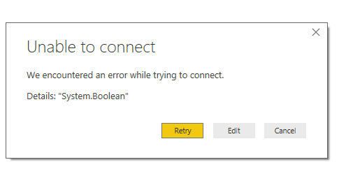 Error while trying to connect. Details: "System.B... - Microsoft Fabric ...
