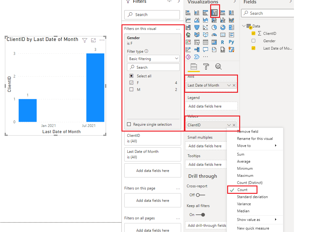 Unable to filter by gender in my chart - Microsoft Fabric Community