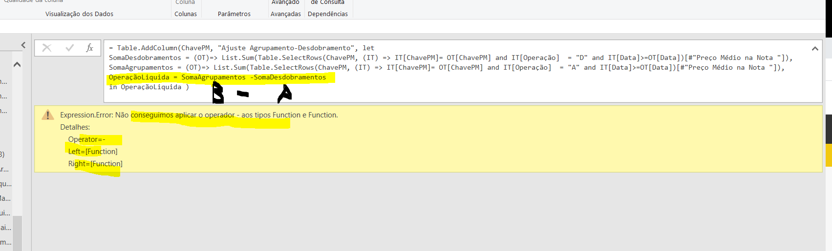 Solved: Error: Cannot apply the operator to the types Func ...