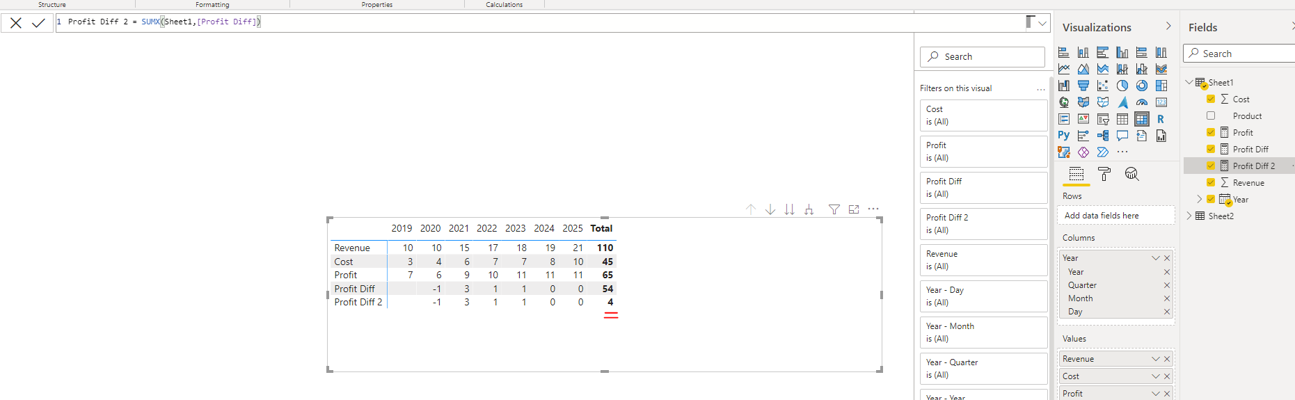 Solved: Difference between Multiple Columns in Matrix Pres ...