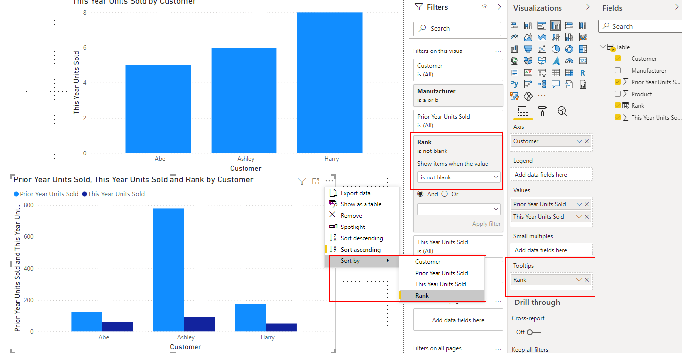Link the sort order between two bar chart - Microsoft Fabric Community