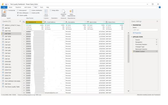 Viewing in Power Query Editor