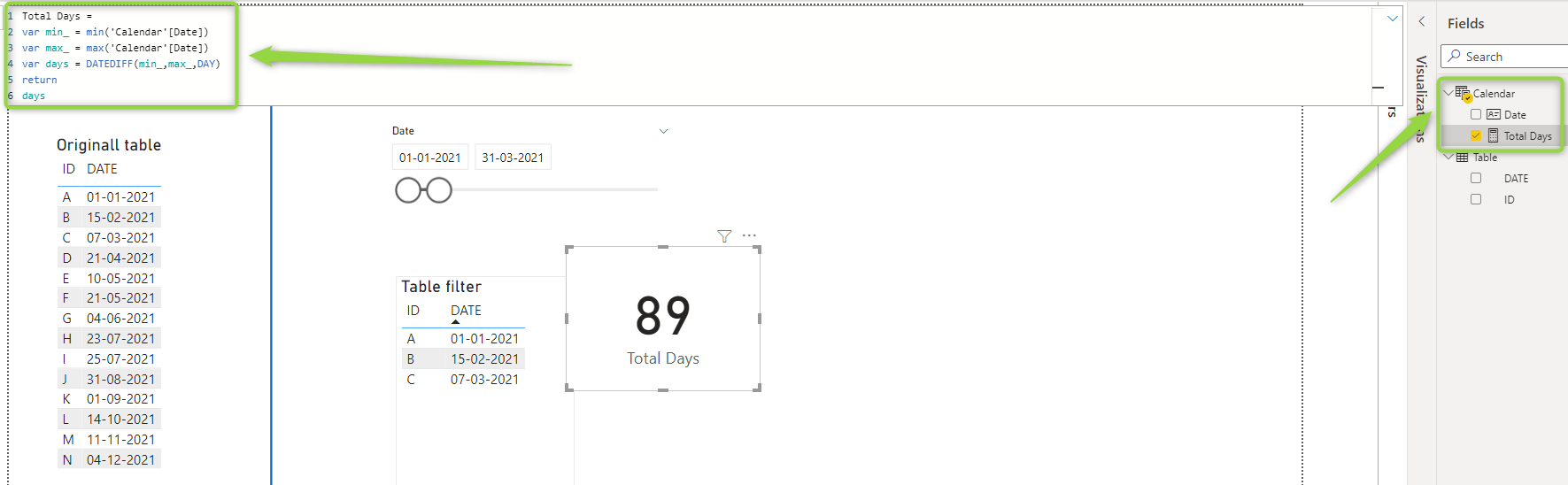 Solved: Difference of dates in the date selection filter - Microsoft ...