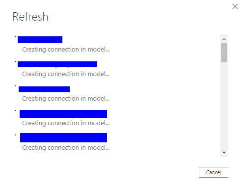 Query refresh displays only the 