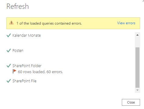 Error but nor error when refreshing Sharepoint con... - Microsoft ...