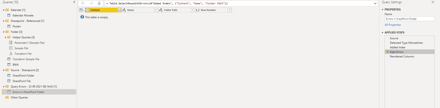 Error but nor error when refreshing Sharepoint con... - Microsoft ...