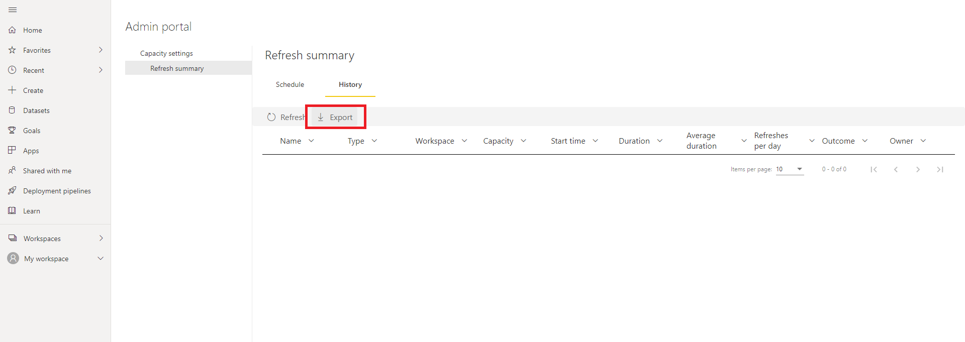 Solved: Dataset refresh history from workspace - Microsoft Fabric Community