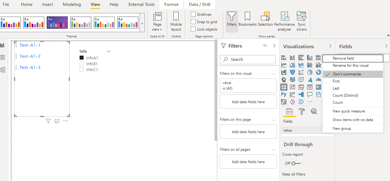 Filter a column based on selected value in a slice... - Microsoft ...