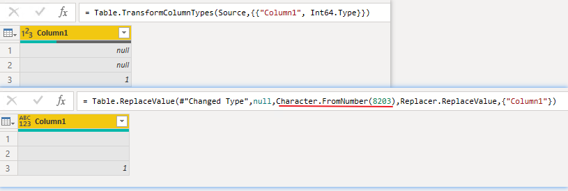 Solved: Can`t replace 'NULL' vallue with empty cell? - Microsoft Fabric ...