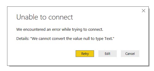 Solved: error message: UNABLE TO CONNECT - Microsoft Fabric Community