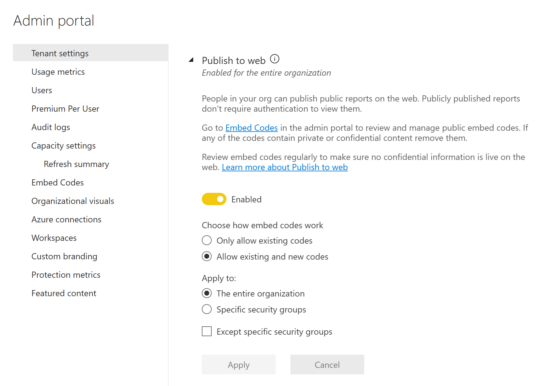 Solved: Unable to create embedded code as admin - Microsoft Fabric ...