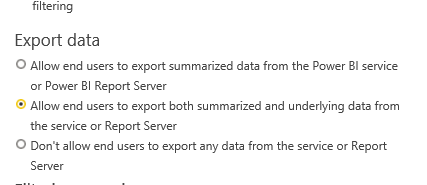 ticked the option for both underlying and summarized data