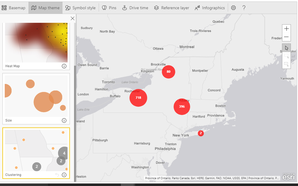 Select Clustering Theme in the Map Theme