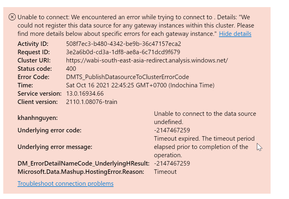 Solved: Need help about Schedule Refresh Data Gateway erro ...