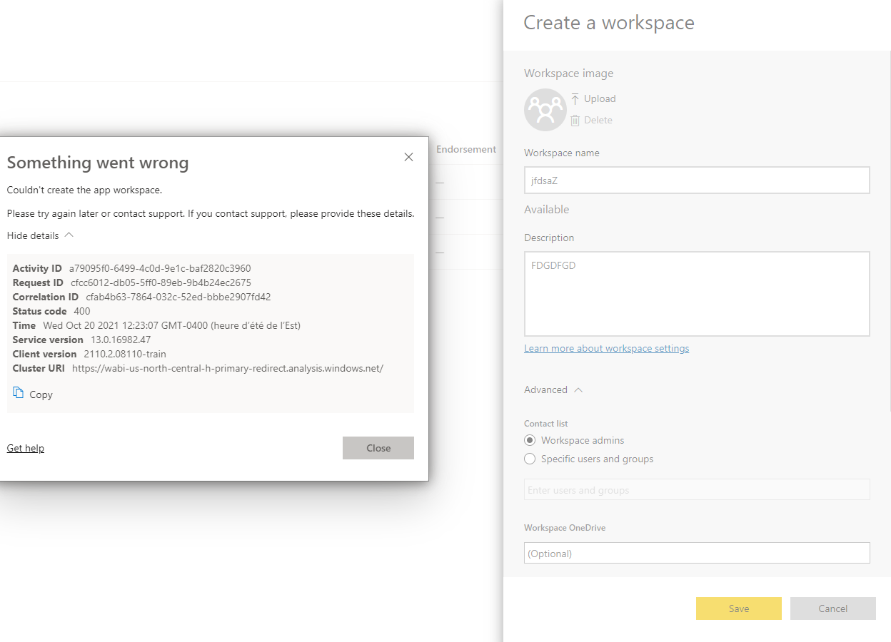 Can't creat new workspace - Microsoft Fabric Community