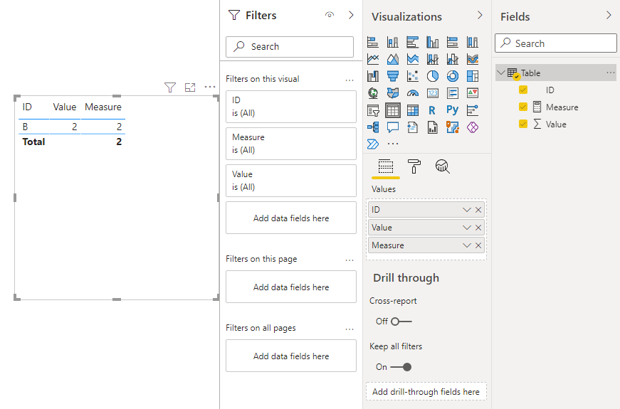 Solved: Insert single measure to table visual - Microsoft Fabric Community
