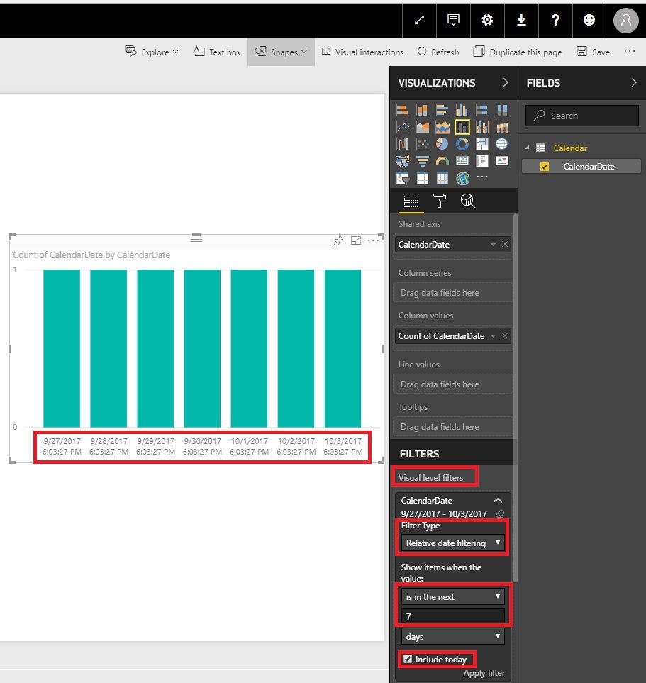 Show Current date + 7 in X-Axis on Line and stacked chart .jpg