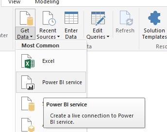 1) Get Data - Power BI Service