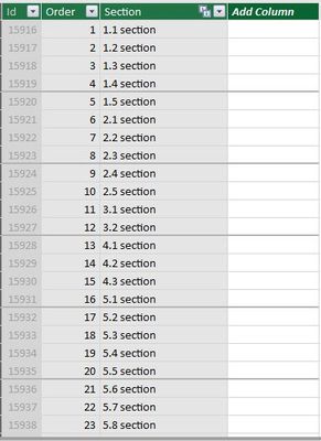 Sections Lookup