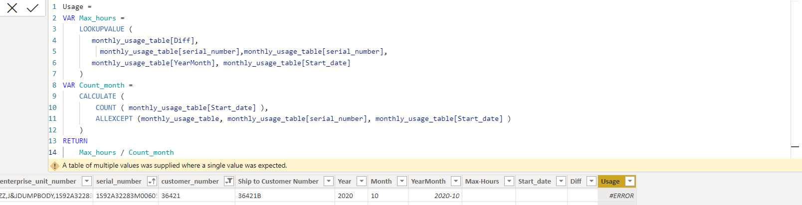 Solved: Formula to Calculate Usage - Microsoft Fabric Community