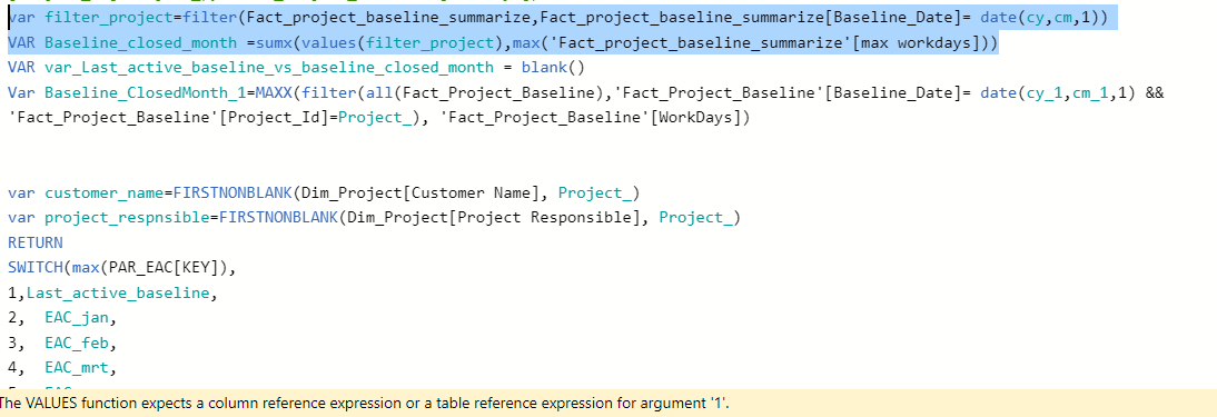 Solved: need help with values() formula - Microsoft Fabric Community