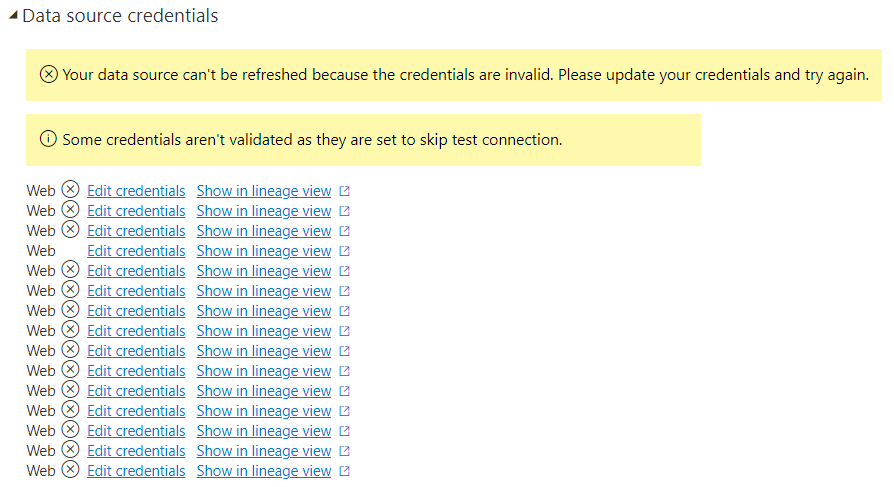 Scheduled Refresh Error (Data Source Credentials) - Microsoft Fabric ...