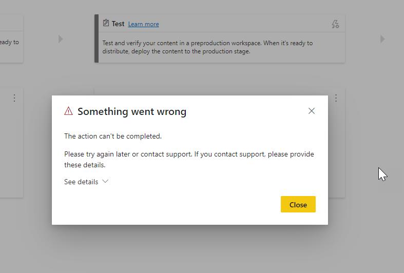 Unable to load the deployment pipeline page for an... - Microsoft ...