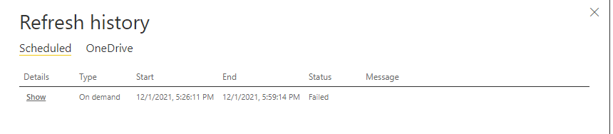 Refresh not working - no error message (Native DB ... - Microsoft ...