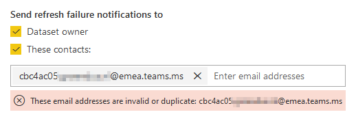 Solved: Refresh failure notifications contact from Teams a ...