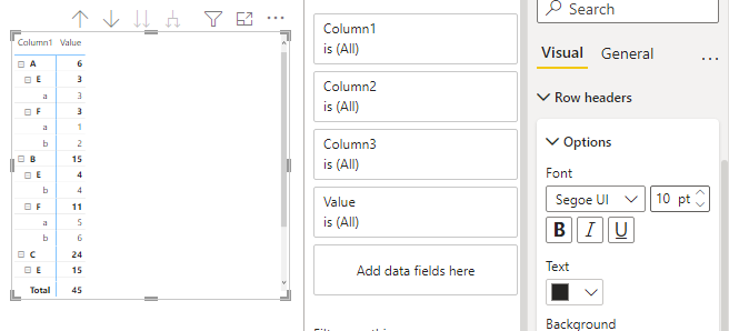 Changing the Format in Matrix on 2nd Row Item - Microsoft Fabric Community