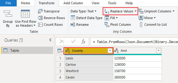 Wrong county spelling in Ireland shape map. - Microsoft Fabric Community