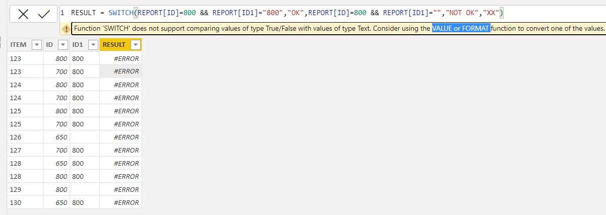 Solved: Dax expression VALUE or FORMAT issu - Microsoft Fabric Community
