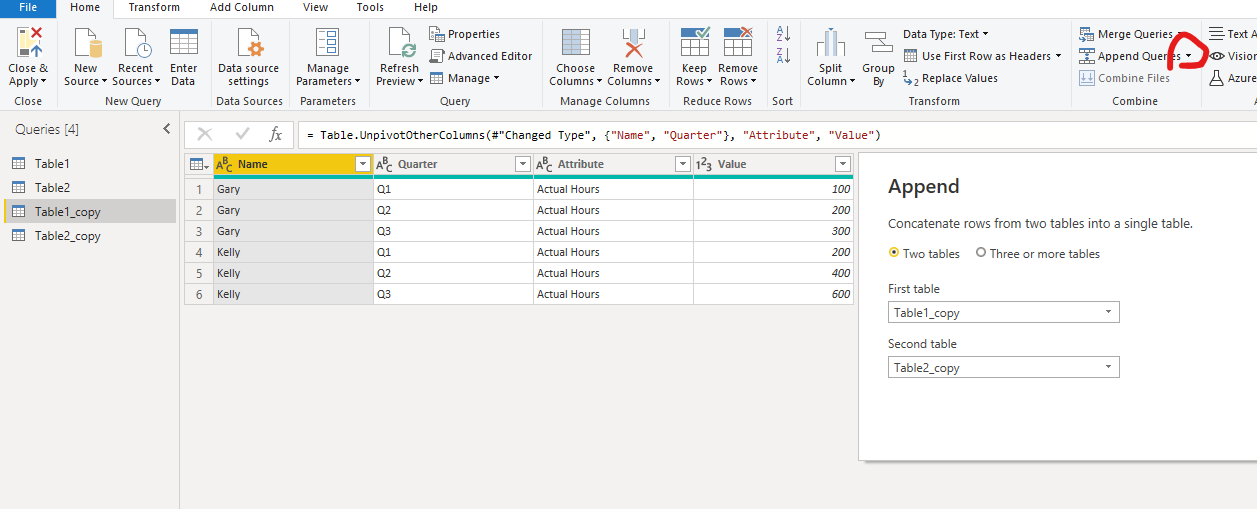 Solved: Combine two tables to create a line chart - Microsoft Fabric ...