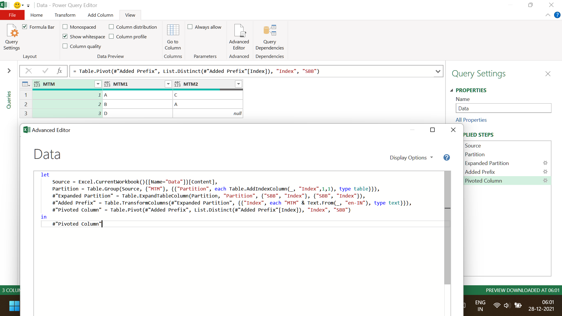 Transform a table for analysis - Microsoft Fabric Community
