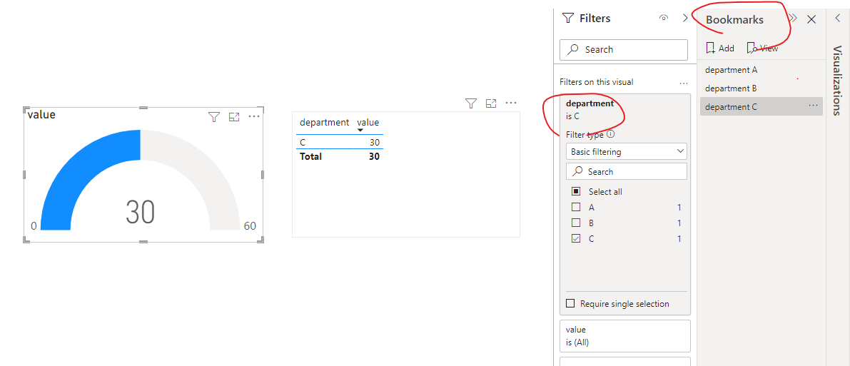 Solved: Gauge not filtering the table visual? - Microsoft Fabric Community