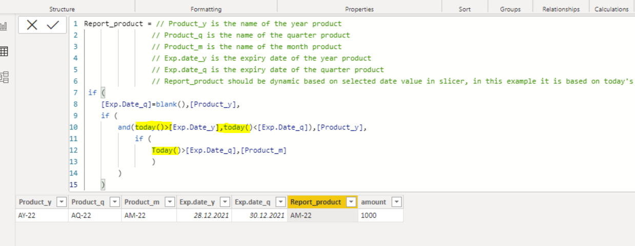 Solved: Calculated columns and slicer value - Microsoft Fabric Community