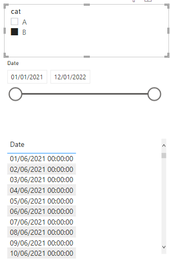 Solved: change date slicer range based on selection - Microsoft Fabric ...