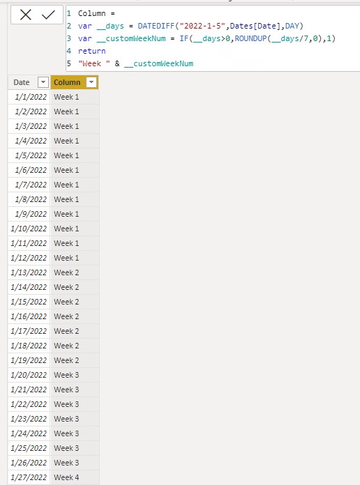 Solved: Custom Weeknum - Microsoft Fabric Community
