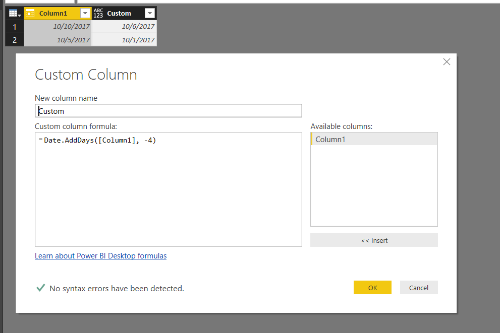 Solved: Custom Column - Formula Not Complete - Microsoft Fabric Community