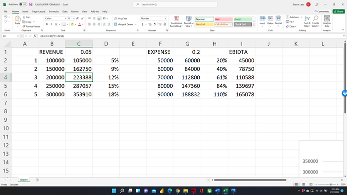Creating compounding revenue table - Microsoft Fabric Community