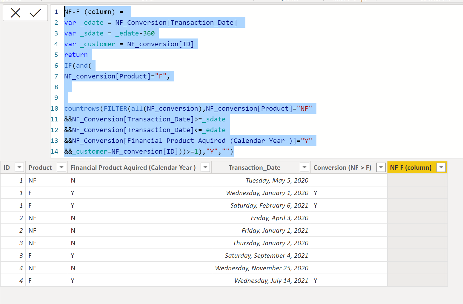Solved: Finding Conversion in last 360 days - - Microsoft Fabric Community