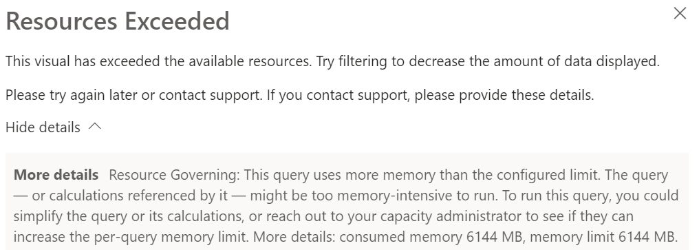 Resources Exceeded - Microsoft Fabric Community