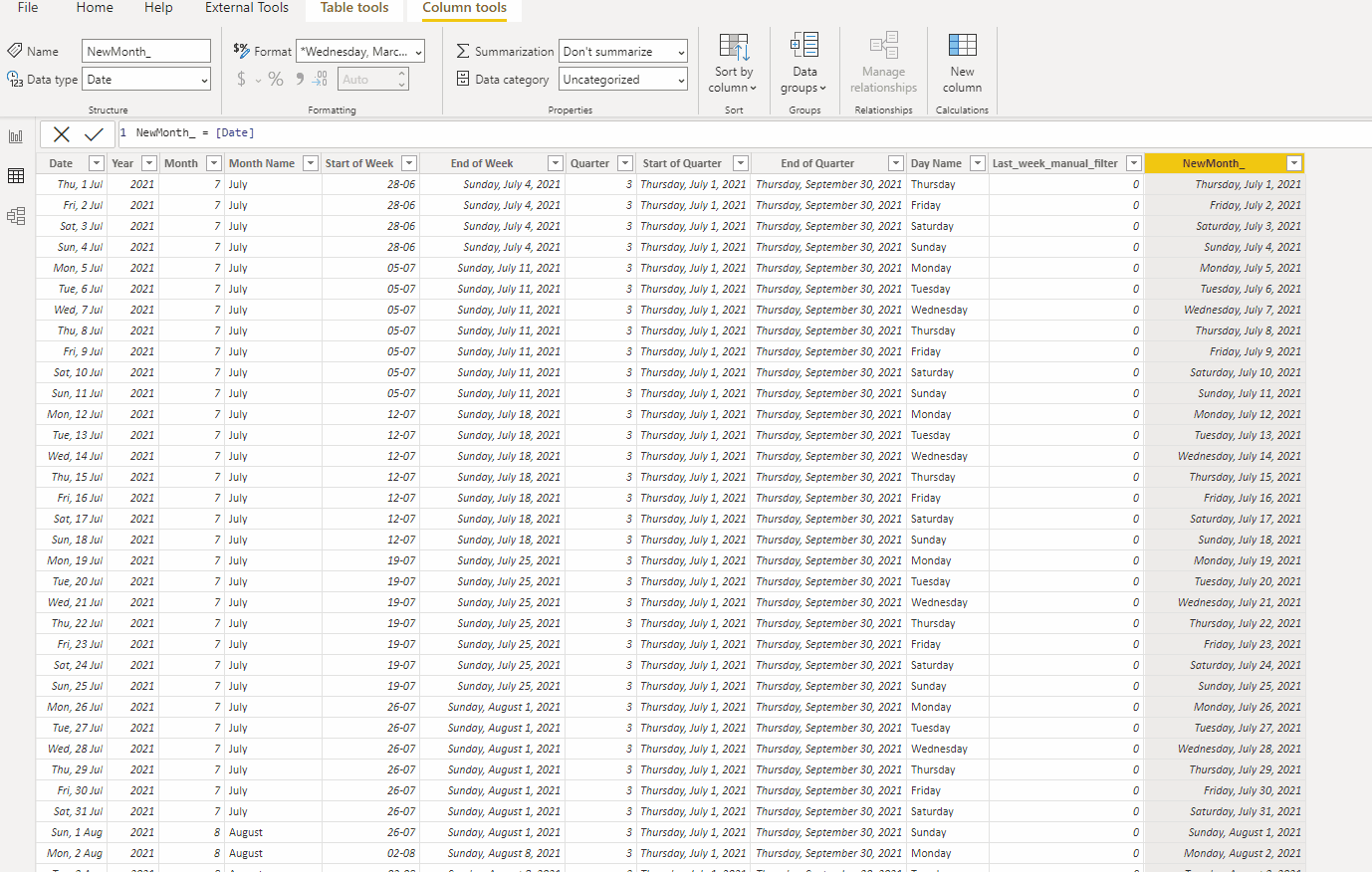 Solved: Calendar table - can't change month to date type - Microsoft ...
