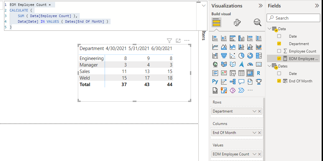 Solved: How to create a matrix showing the value of each r ...