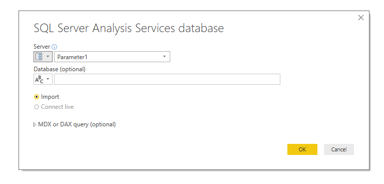 Solved: url parameters in ssas live connection - Microsoft Fabric Community