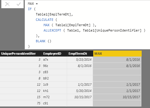 Solved: calc column: Trying to calculate MAX date by group ...